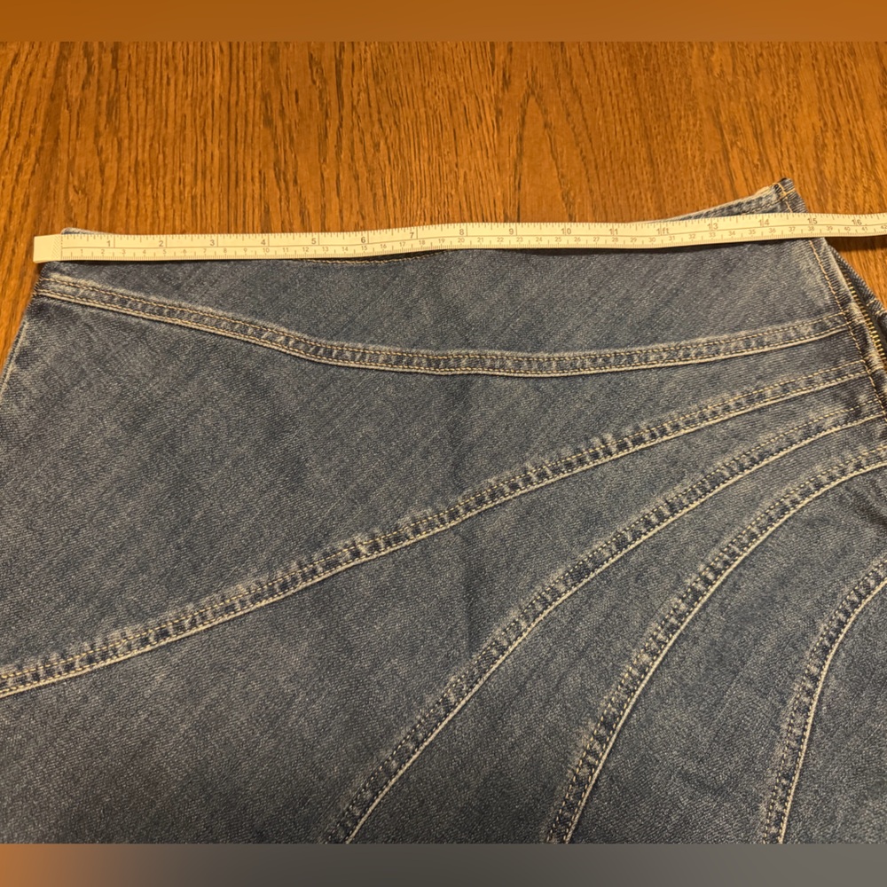 Anthropologie Pilcro Medium Blue Asymmetrical Paneled Denim Skirt NWT - Picture 7 of 8